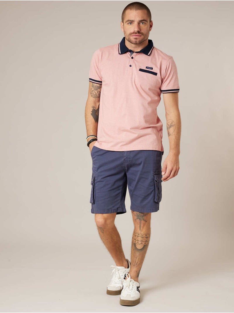 Polo homme en 100% coton 'Deeluxe' Vieux rose - Kiabi