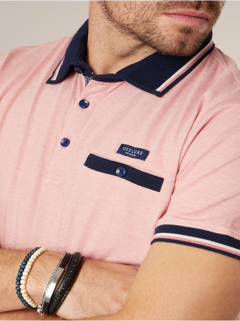 Polo homme en 100% coton 'Deeluxe' Vieux rose - Kiabi