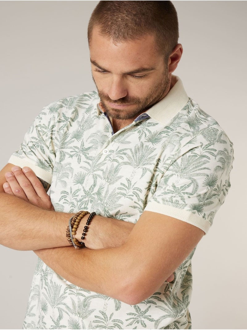 Polo homme en 100% coton effet flammé 'Deeluxe' Blanc - Kiabi