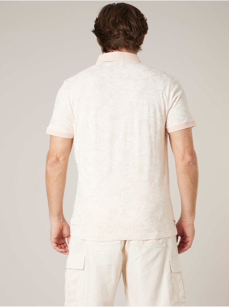 Polo homme en 100% coton effet flammé 'Deeluxe' Peche - Kiabi
