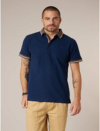Polo homme en 100% coton gauffré 'Deeluxe'