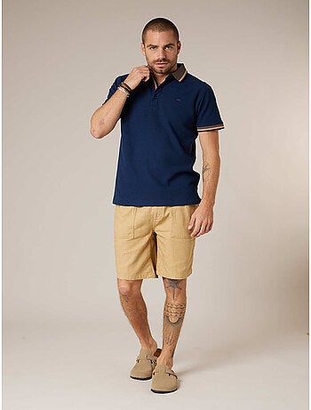 Polo homme en 100% coton gauffré 'Deeluxe'