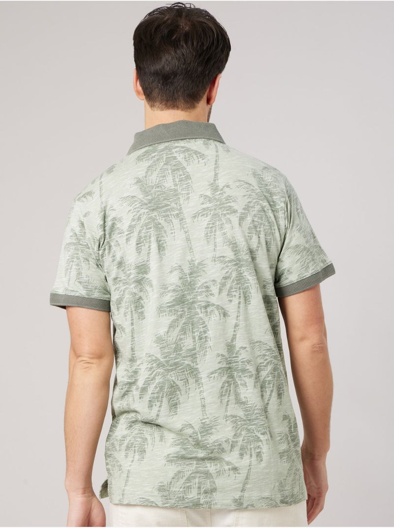 Polo homme en 100% jersey coton 'Deeluxe' Vert chèvrefeuille - Kiabi