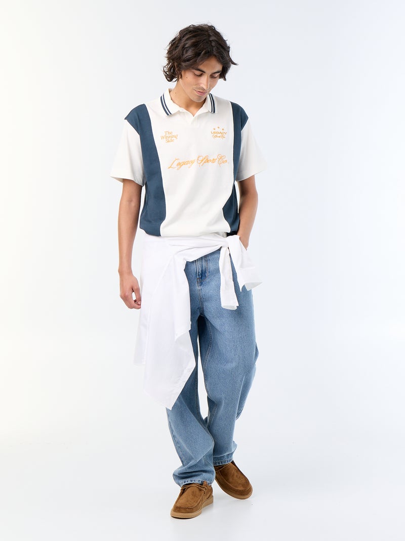 Polo homme en coton à manches courtes Blanc - Kiabi