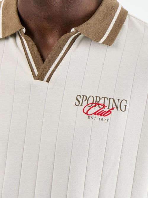 Polo Homme en coton à motif fantaisie - Kiabi