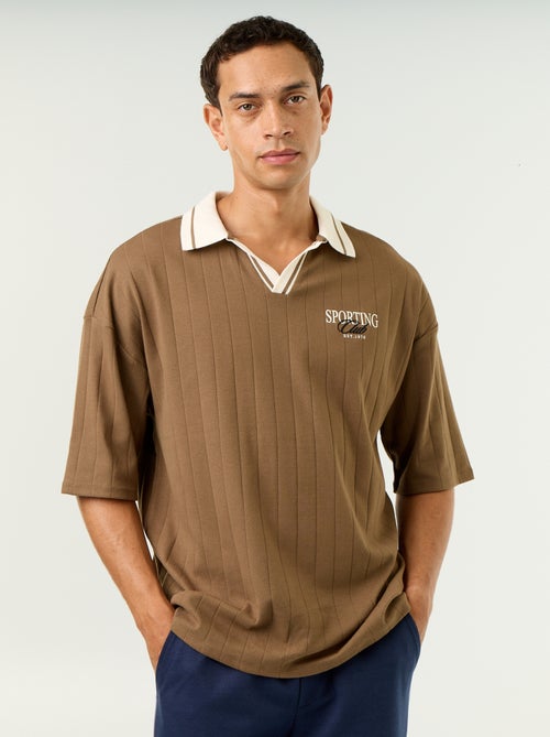 Polo Homme en coton à motif fantaisie - Kiabi