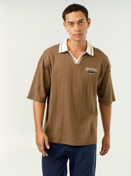 Polo Homme en coton à motif fantaisie - Kiabi