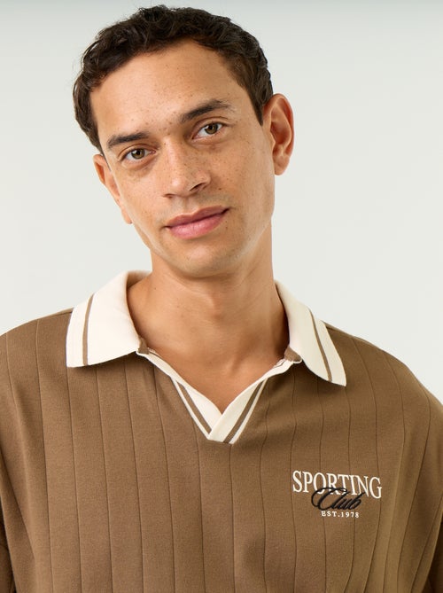 Polo Homme en coton à motif fantaisie - Kiabi