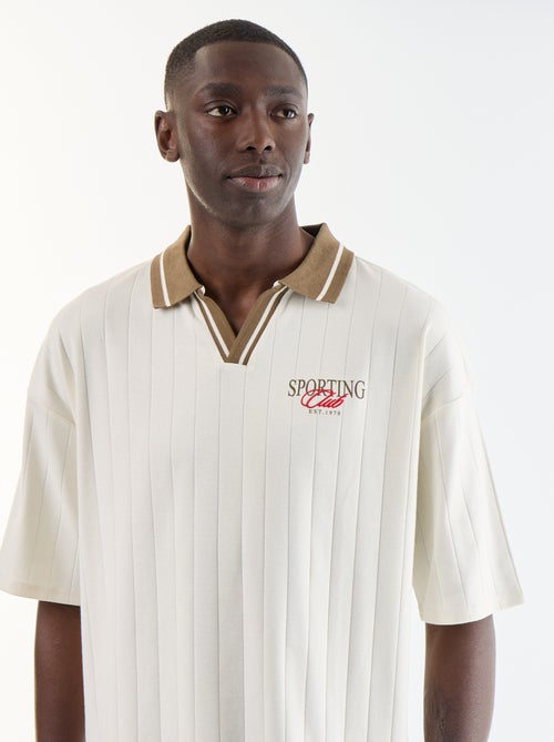 Polo homme en coton à motifs fantaisie - Kiabi