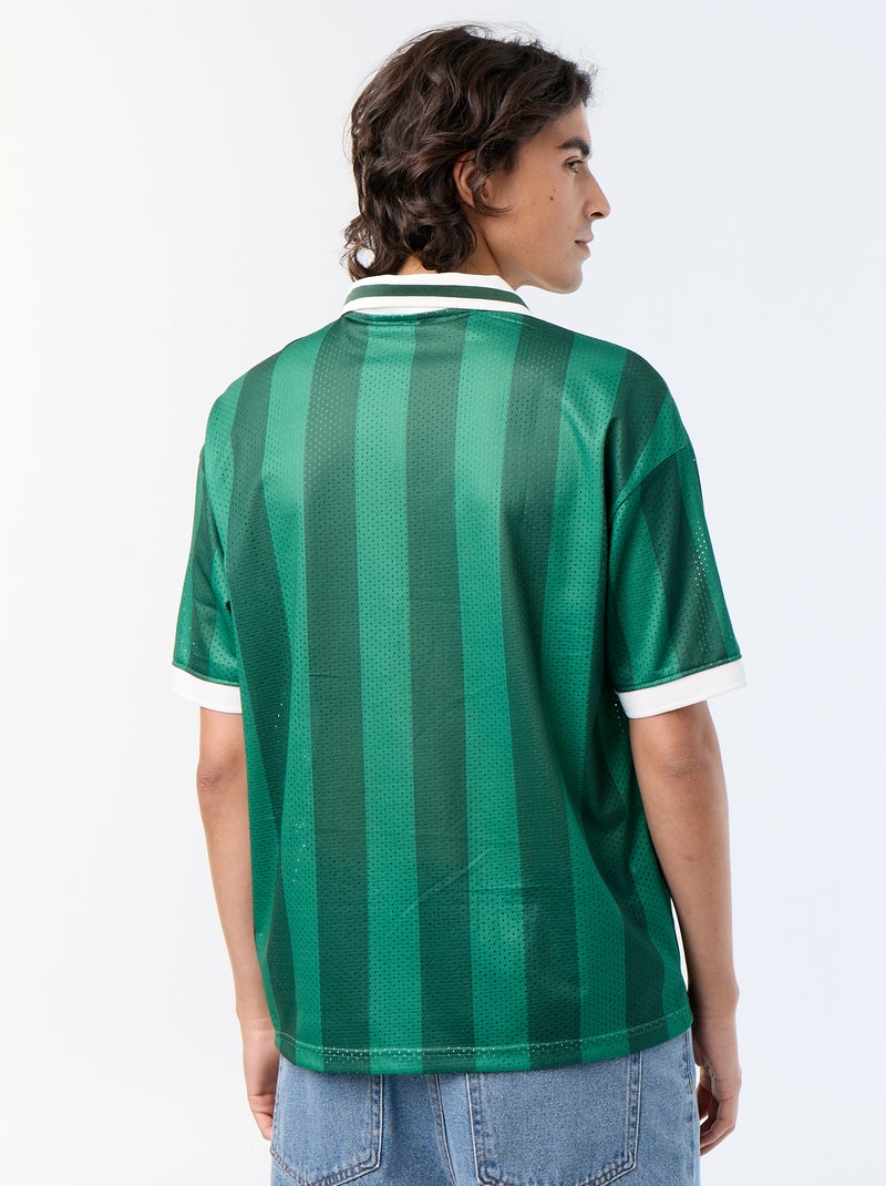 Polo homme en coton à motifs fantaisie Vert - Kiabi