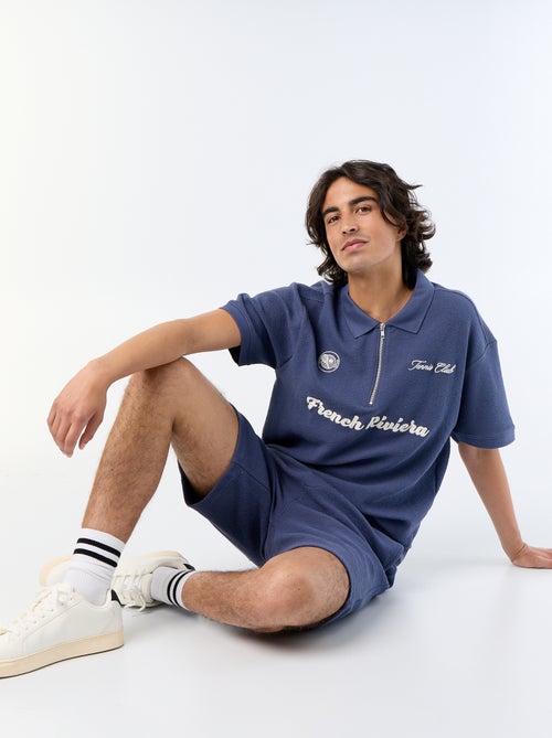 Polo homme en coton avec motif placé - Kiabi Polo homme en coton avec motif placé - Kiabi
