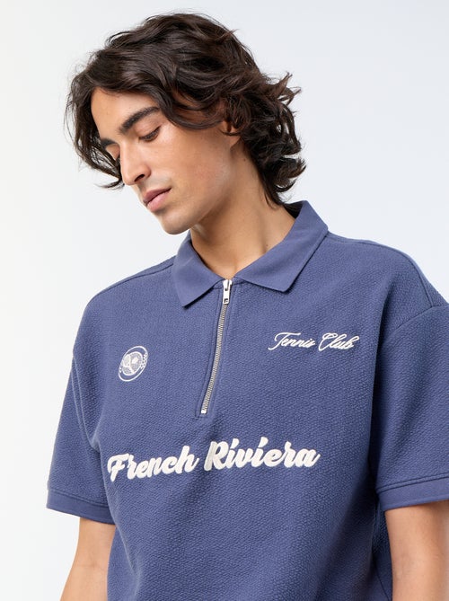 Polo homme en coton avec motif placé - Kiabi Polo homme en coton avec motif placé - Kiabi