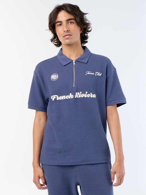 Polo homme en coton avec motif placé - Kiabi Polo homme en coton avec motif placé - Kiabi