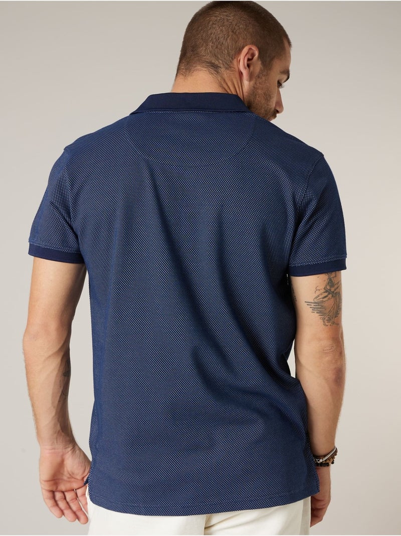 Polo homme en coton 'Deeluxe' Bleu foncé - Kiabi