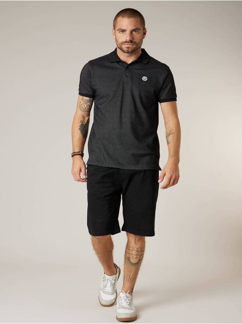 Polo homme en coton 'Deeluxe' Noir - Kiabi