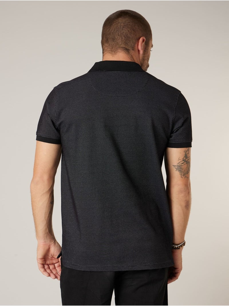 Polo homme en coton 'Deeluxe' Noir - Kiabi