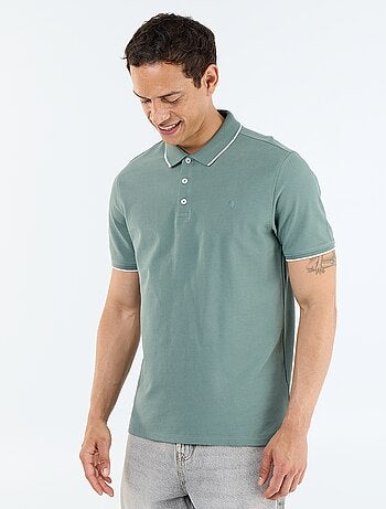 Polo homme en coton mouliné à broderie poitrine