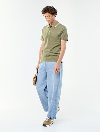 Polo homme en coton mouliné à broderie poitrine