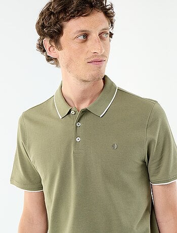 Polo homme en coton mouliné à broderie poitrine