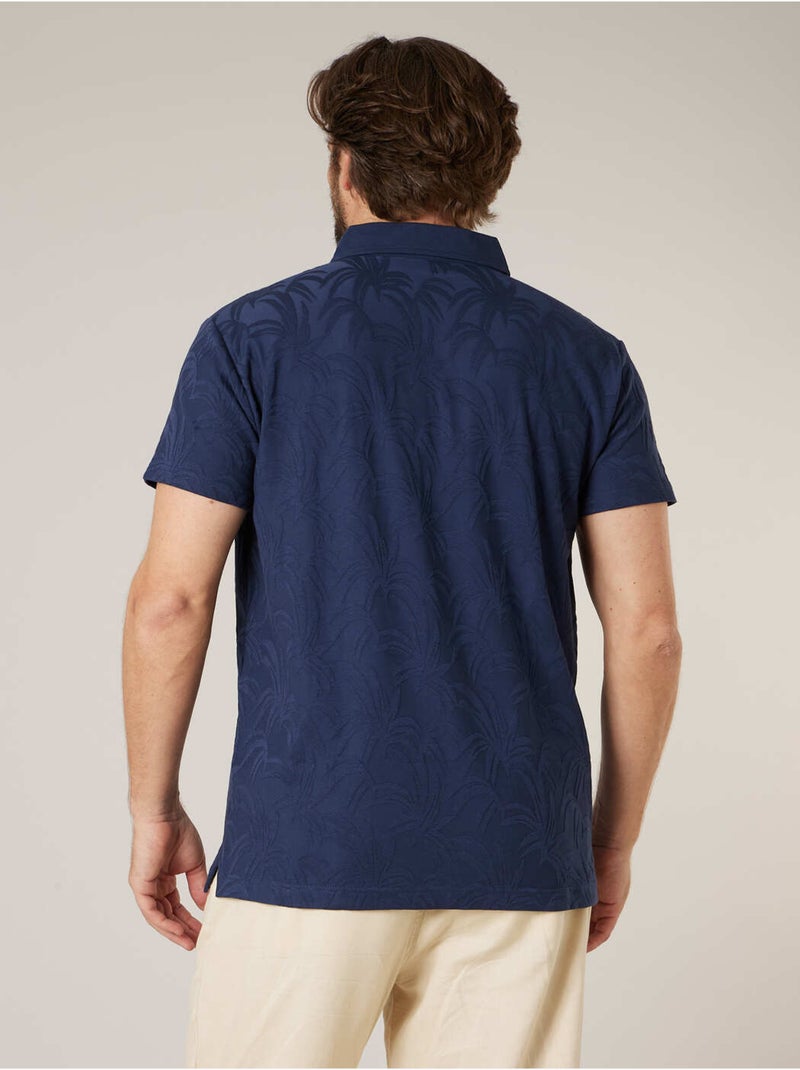Polo homme en coton stretch 'Deeluxe' Bleu marine - Kiabi