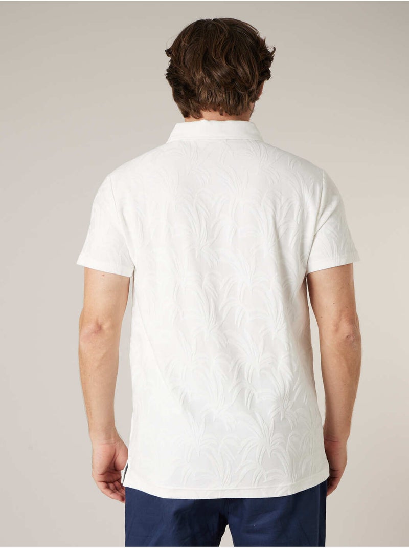 Polo homme en coton stretch 'Deeluxe' Ecru - Kiabi