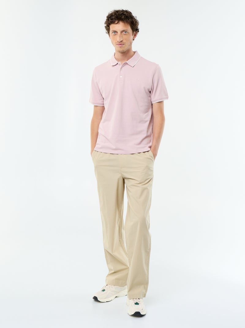 Polo homme en coton uni à manches courtes Violet - Kiabi