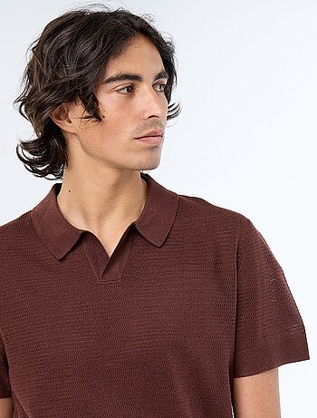 Polo homme en coton uni à manches courtes
