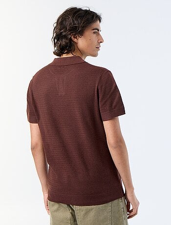 Polo homme en coton uni à manches courtes