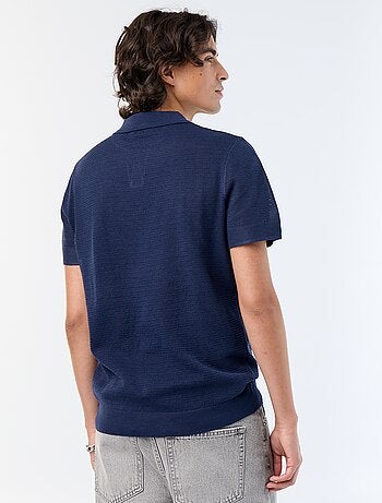 Polo homme en coton uni à manches courtes