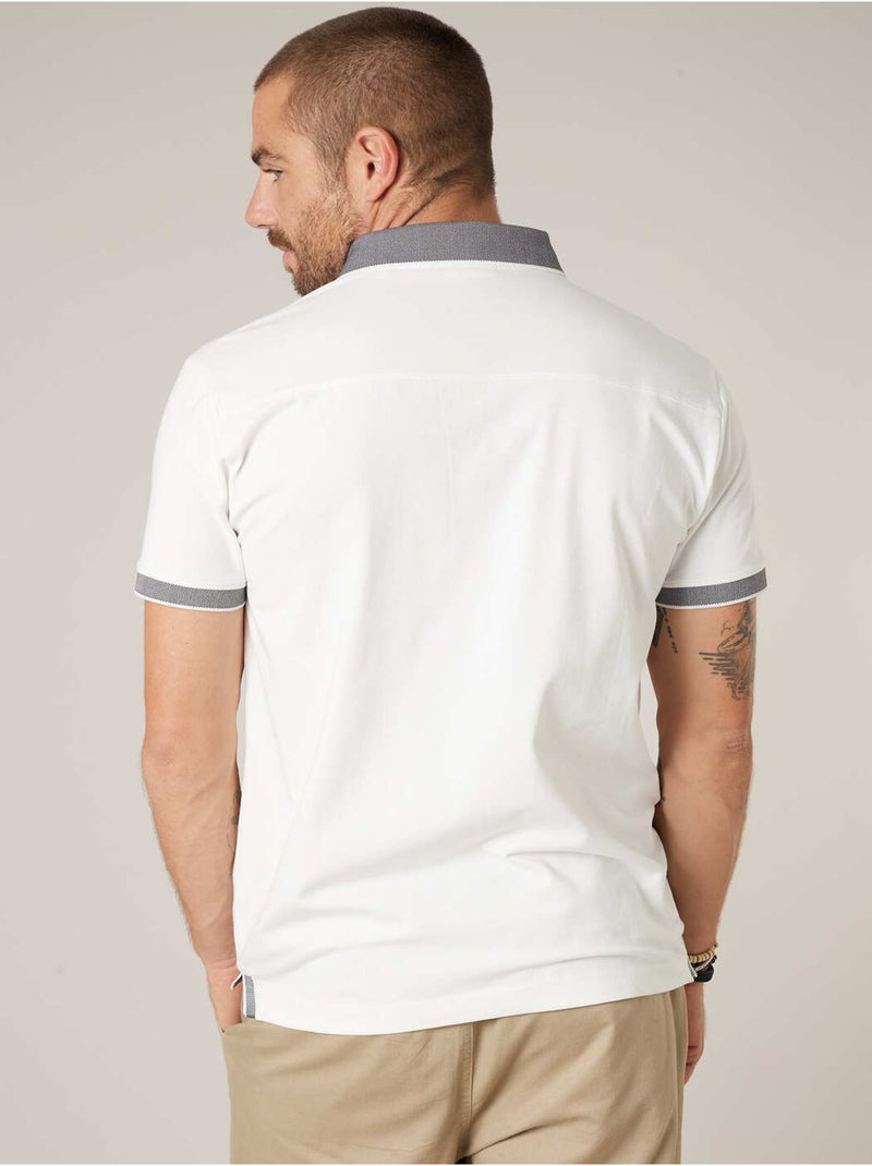 Polo homme en jersey de coton 'Deeluxe' Blanc - Kiabi