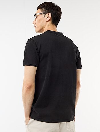Polo en maille piquée homme à col tunisien