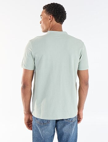 Polo en maille piquée homme à col tunisien