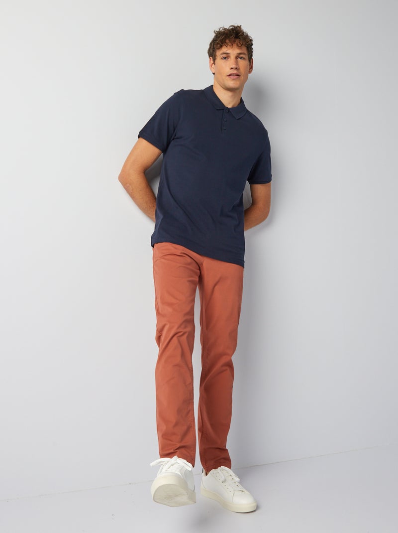 Polo homme en maille piquée uni Marine - Kiabi
