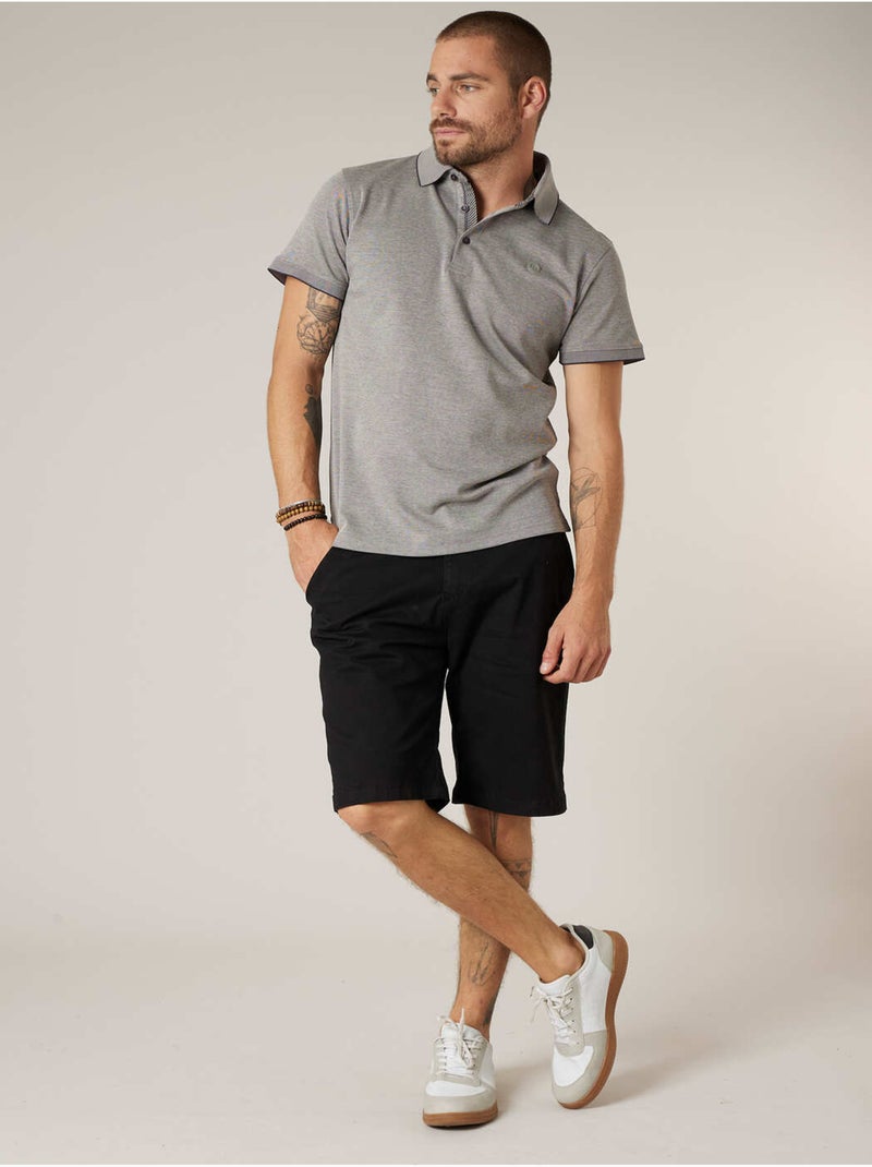 Polo homme en matière piquée 'Deeluxe' Gris - Kiabi