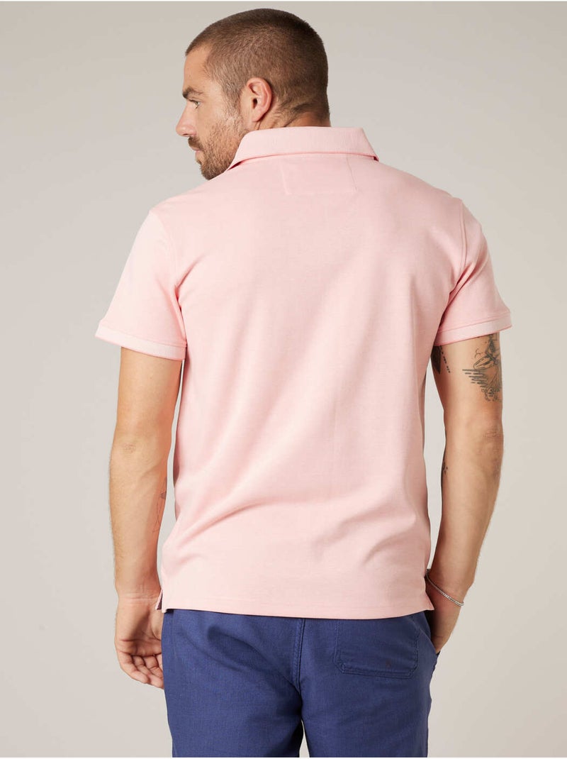 Polo homme en matière piquée 'Deeluxe' Rose - Kiabi