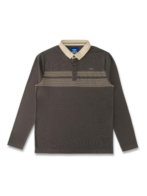 Polo Homme imprimé marron - Terre de Marins - Kiabi
