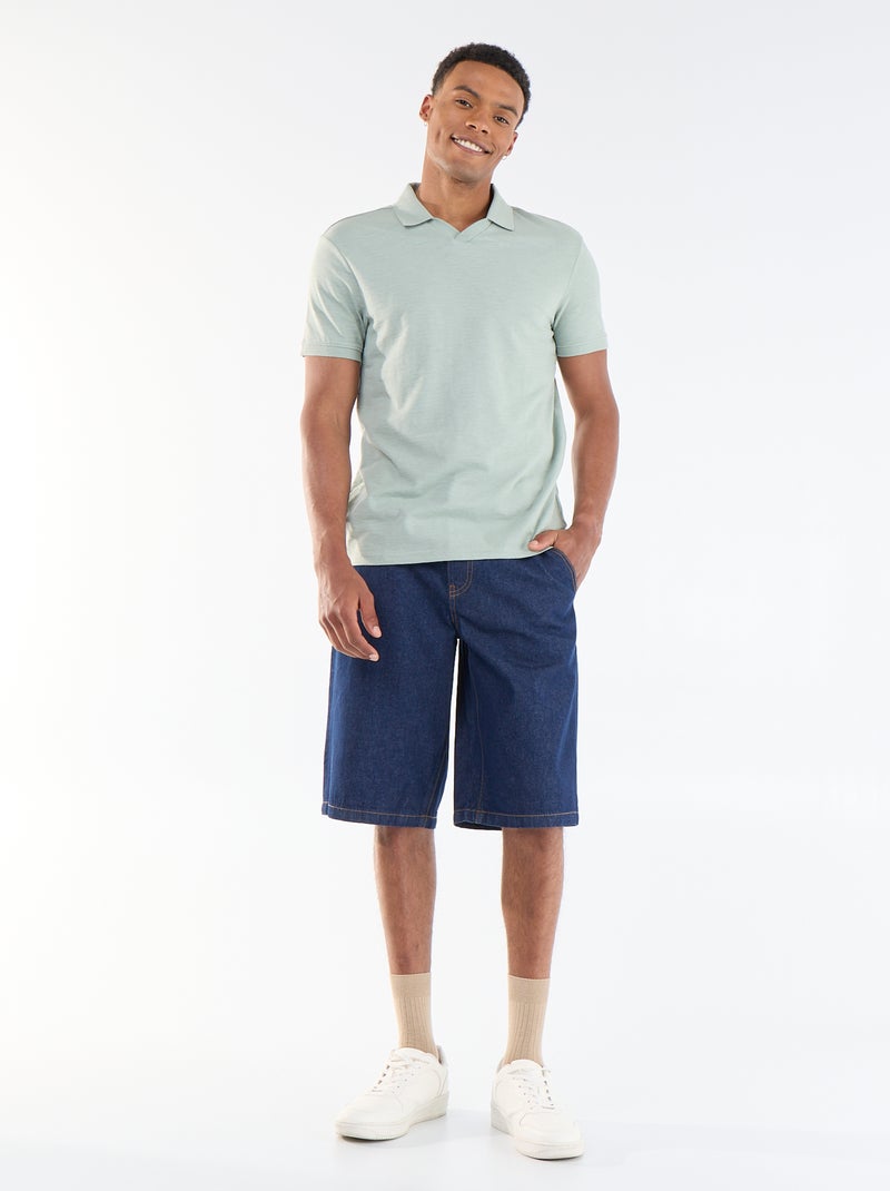 Polo homme uni à manches courtes Vert - Kiabi
