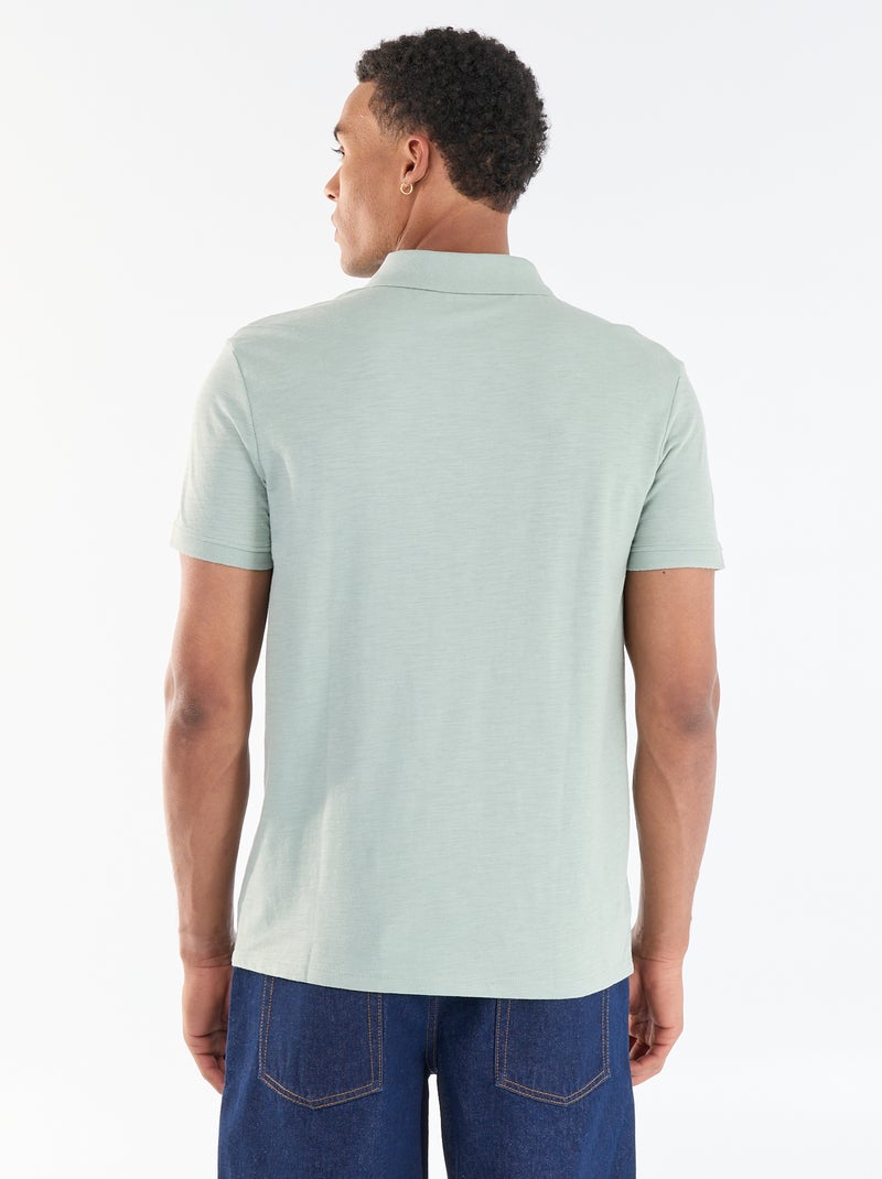 Polo homme uni à manches courtes Vert - Kiabi