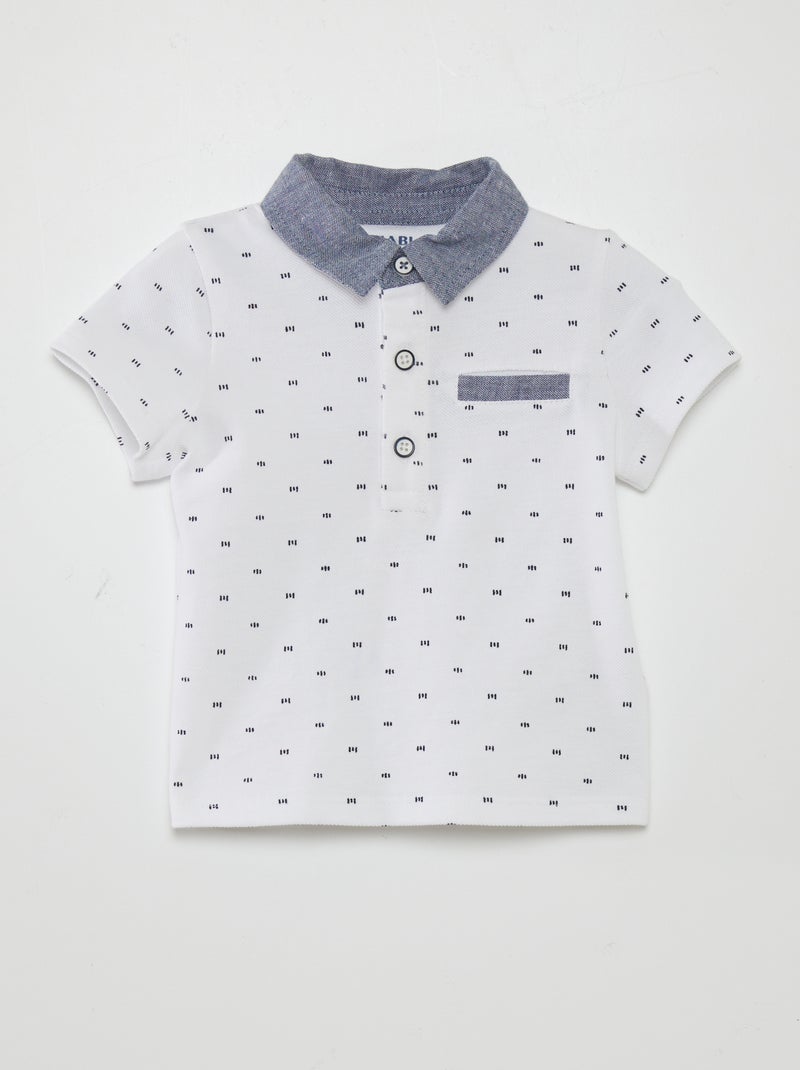 Polo imprimé Blanc - Kiabi