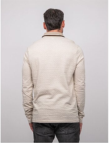 Polo jacquard col rayé manches longues pirataxo