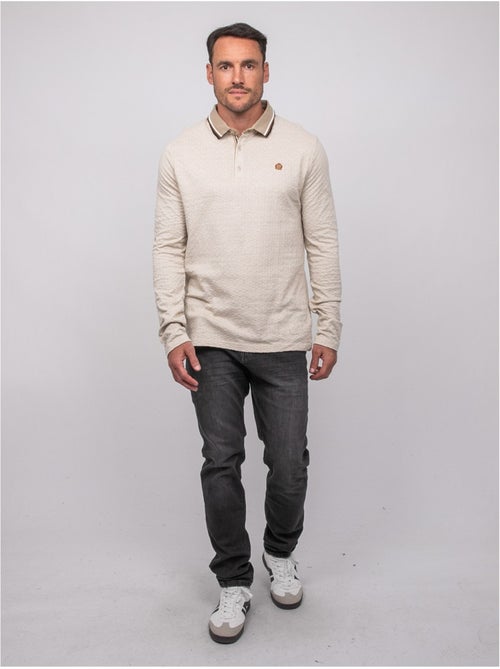 Polo jacquard col rayé manches longues pirataxo - Kiabi Polo jacquard col rayé manches longues pirataxo - Kiabi