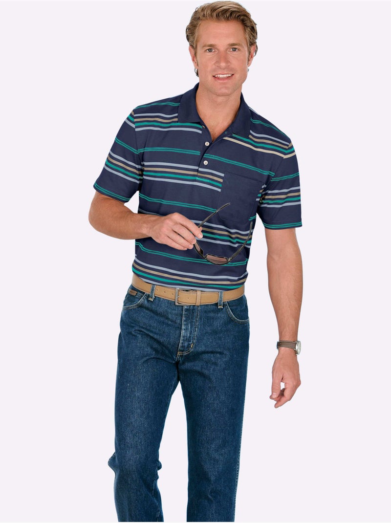 Polo Jersey Fin - Taille Standard - Moda Vilona Bleu Bleu marine - Kiabi