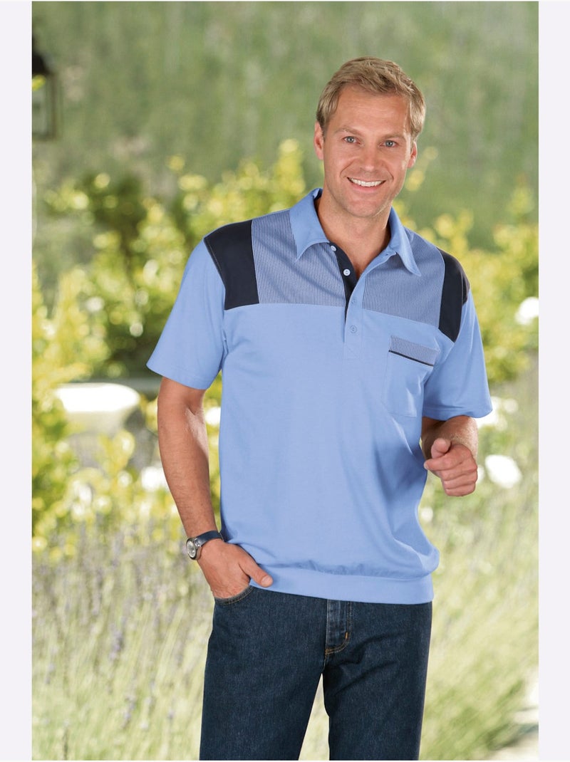 Polo Jersey Fin - Taille Standard - Moda Vilona Bleu clair - Kiabi