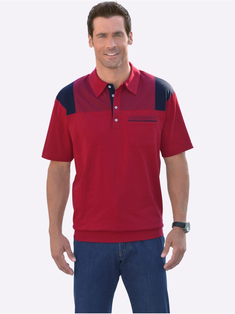Polo Jersey Fin - Taille Standard - Moda Vilona Bleu Rouge - Kiabi