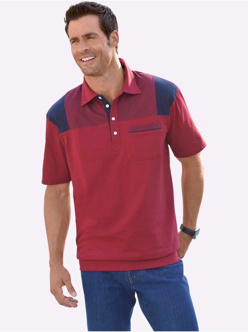 Polo Jersey Fin - Taille Standard - Moda Vilona Bleu Rouge - Kiabi