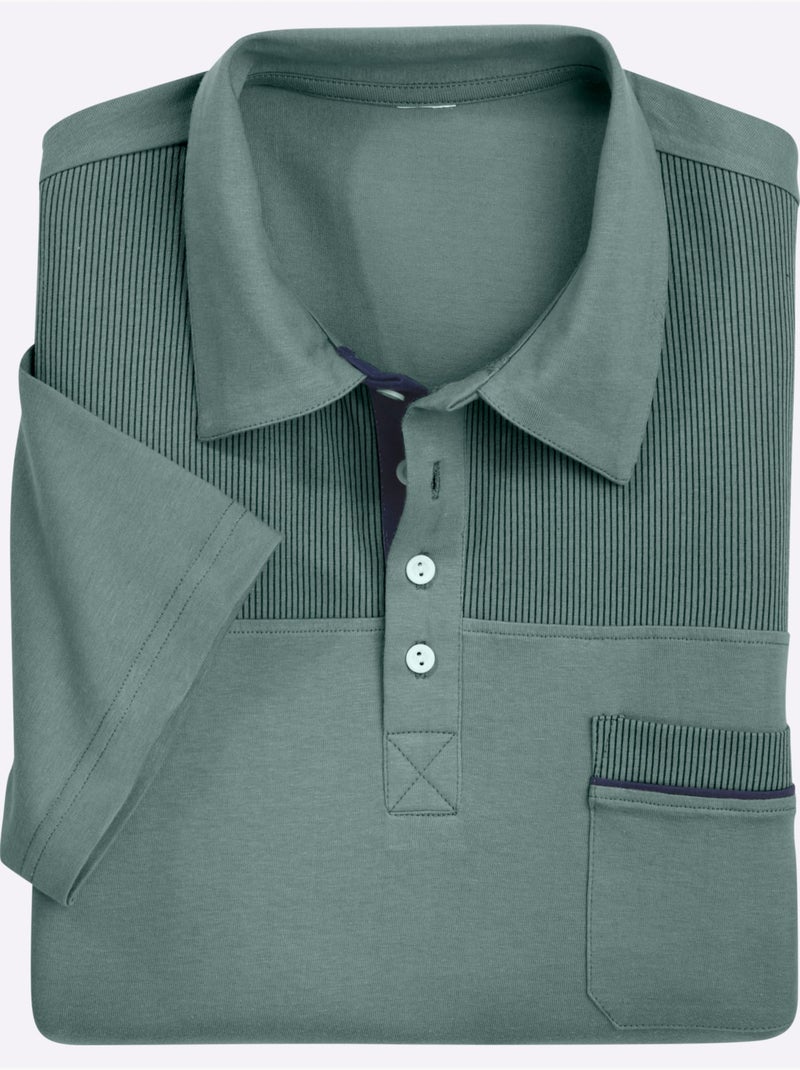 Polo Jersey Fin - Taille Standard - Moda Vilona Vert marine fluo - Kiabi
