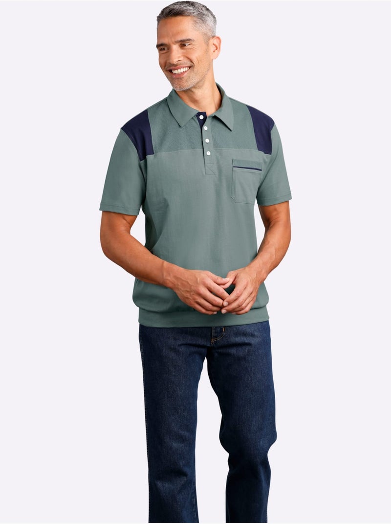 Polo Jersey Fin - Taille Standard - Moda Vilona Vert marine fluo - Kiabi