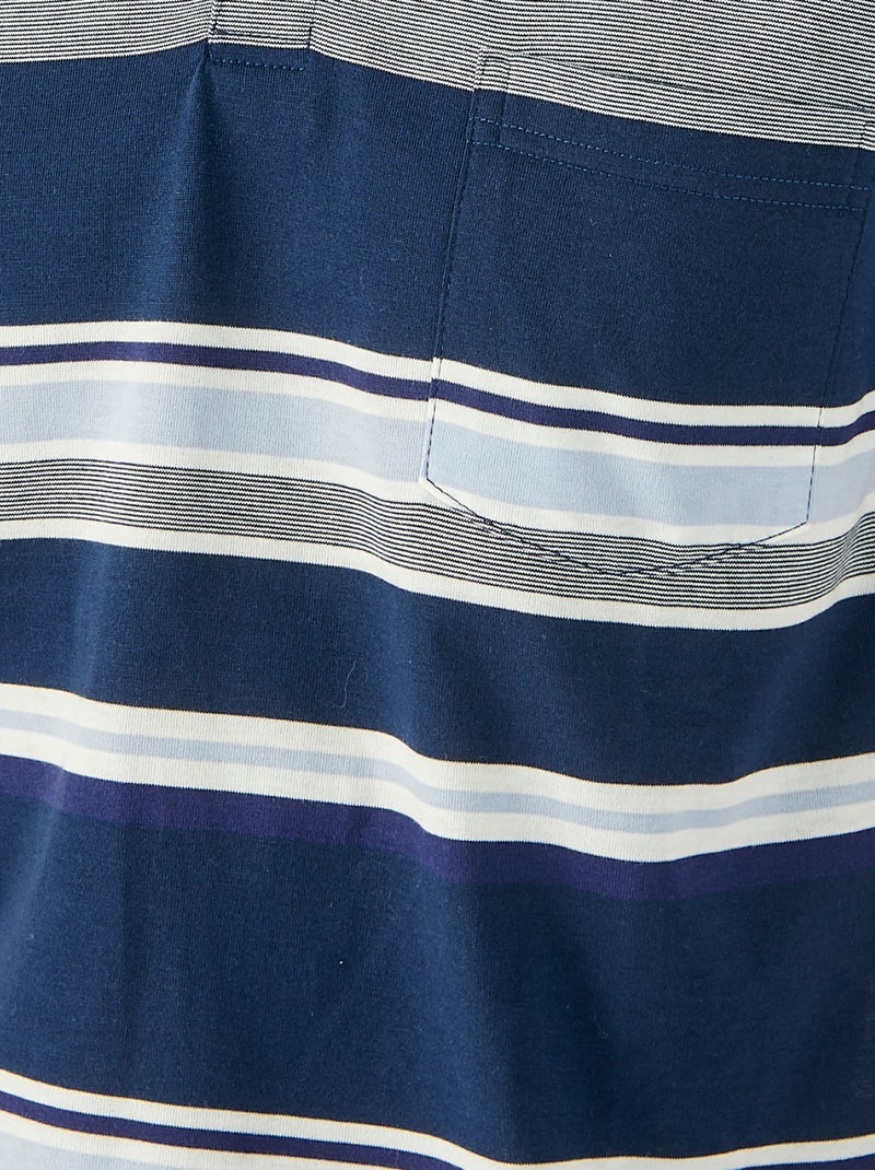 Polo jersey rayé - Damart Bleu marine - Kiabi
