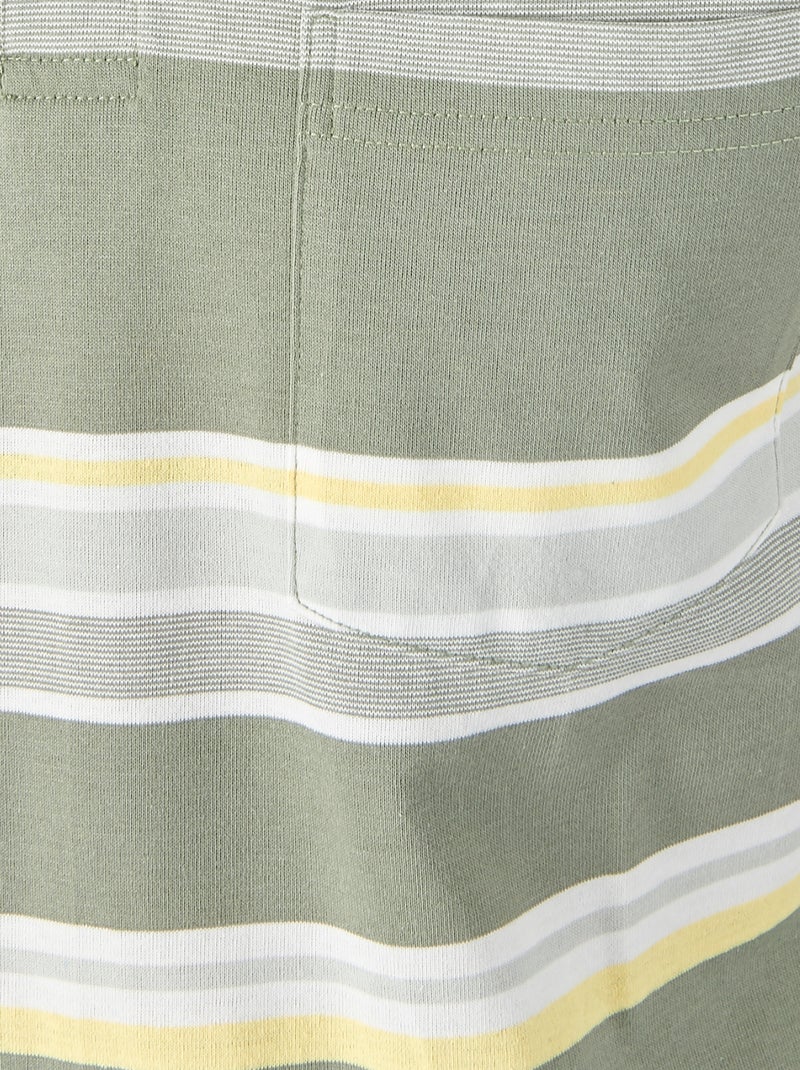 Polo jersey rayé - Damart Vert - Kiabi