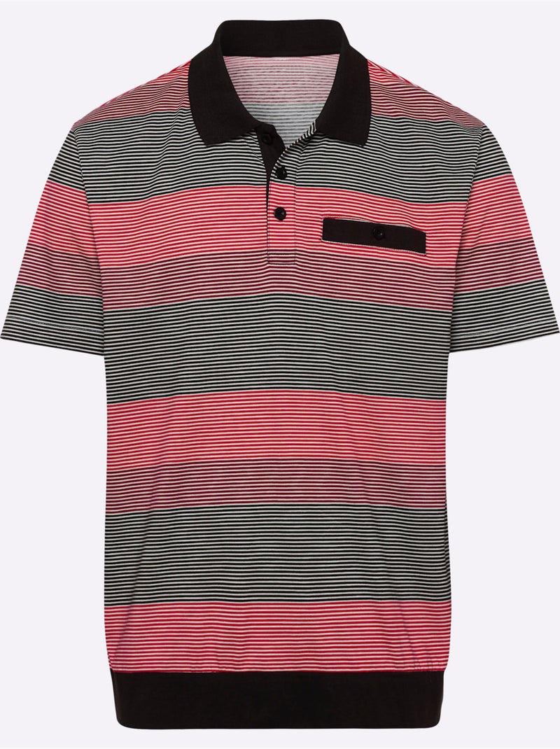 Polo Joli Motif à Rayures - Taille Standard - Moda Vilona Rouge - Kiabi
